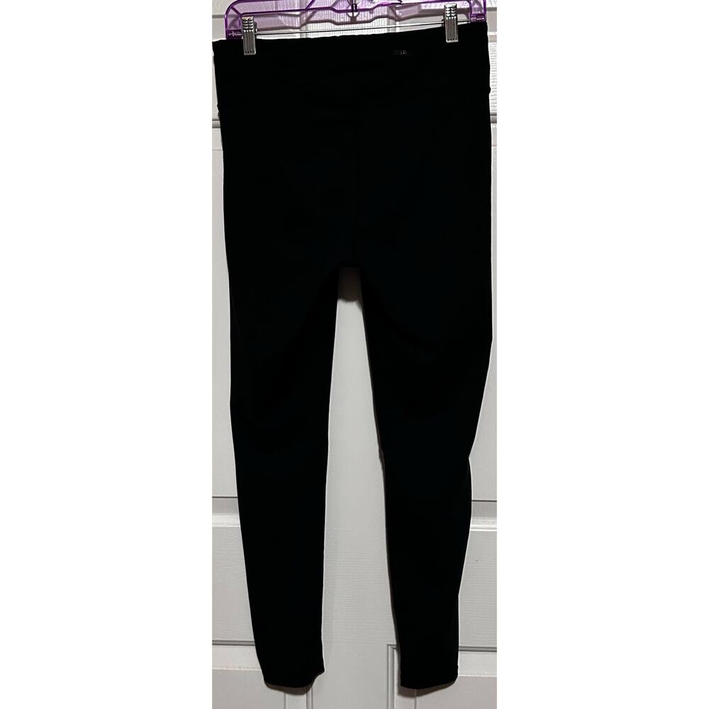 Mono b Women's Black Stretch Leggings‎ with Split Knee Zipper in Back Size L